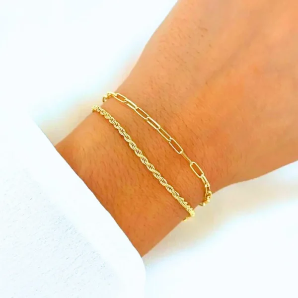 Paperclip N Rope Chain Bracelet