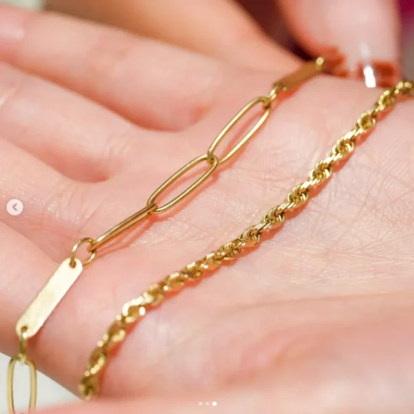 Paperclip N Rope Chain Bracelet