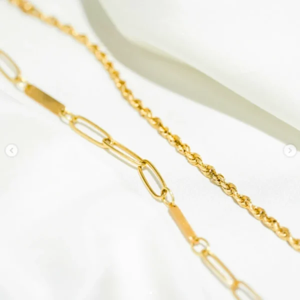 Paperclip N Rope Chain Bracelet