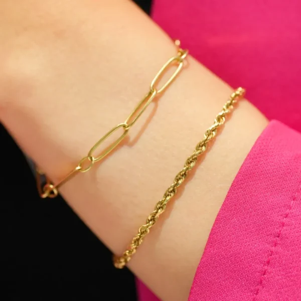 Paperclip N Rope Chain Bracelet