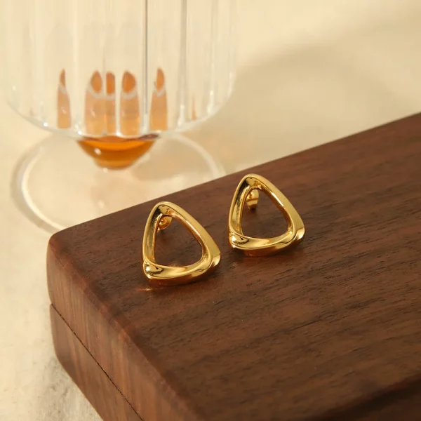 Hollow Triangle Stud Earrings