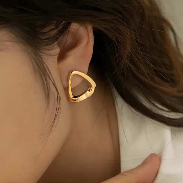 Hollow Triangle Stud Earrings