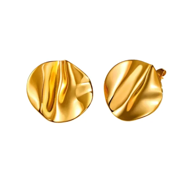 Textured Bold Round Stud Earrings