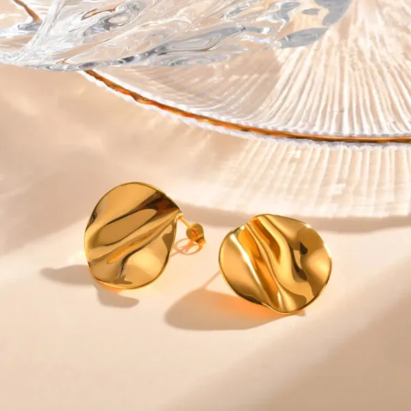 Textured Bold Round Stud Earrings