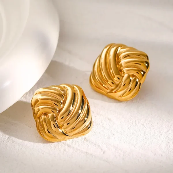 Mega Illusion Square Stud Earrings