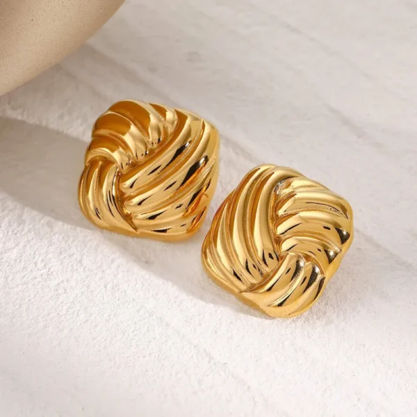 Mega Illusion Square Stud Earrings