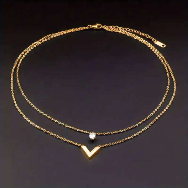 Double Layered V Necklace