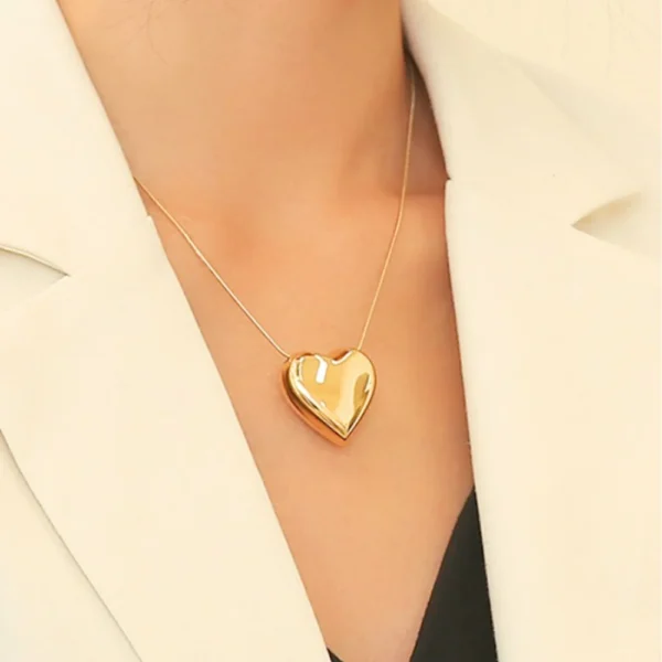Puffy Heart Pendant Necklace