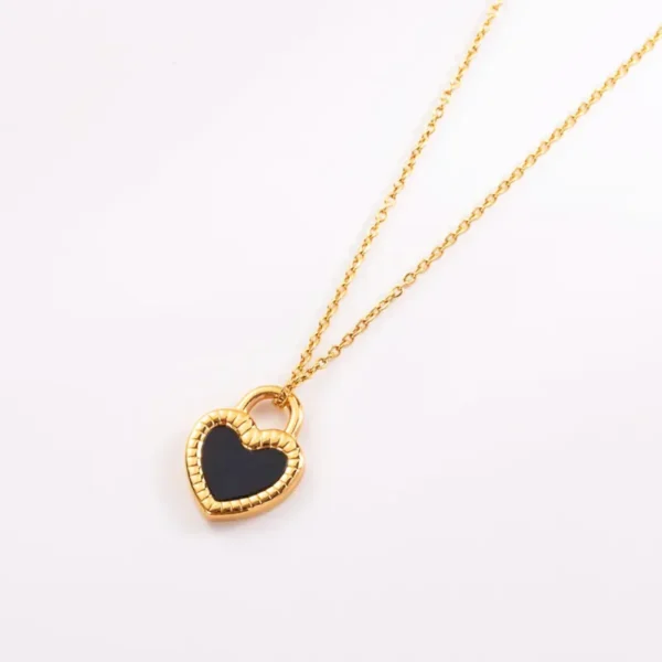Black & White Heart Pendant Necklace