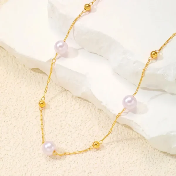 Multi Station Pearl Beaded Necklace