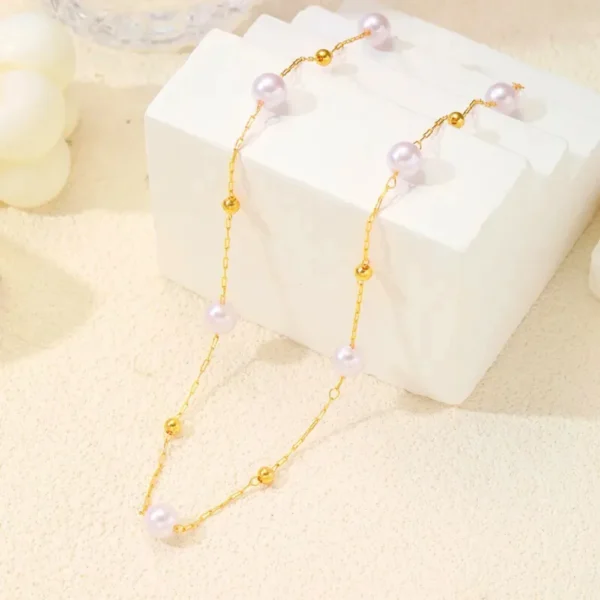 Multi Station Pearl Beaded Necklace