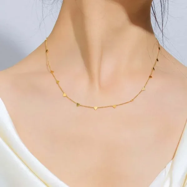 Tiny Hearts Chain Necklace