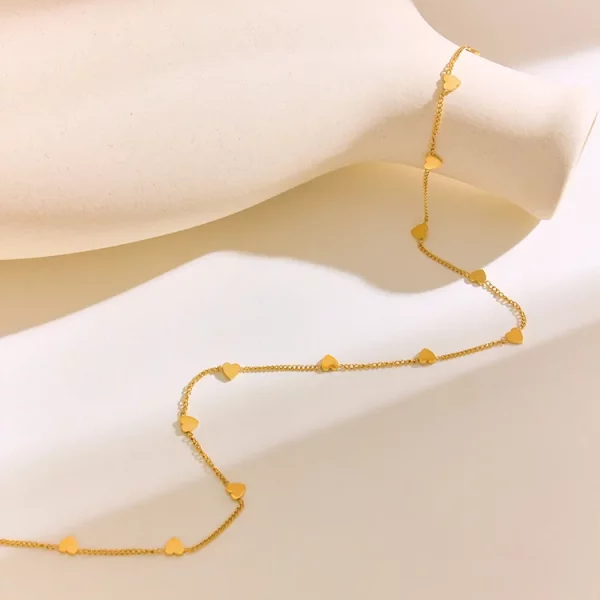 Tiny Hearts Chain Necklace