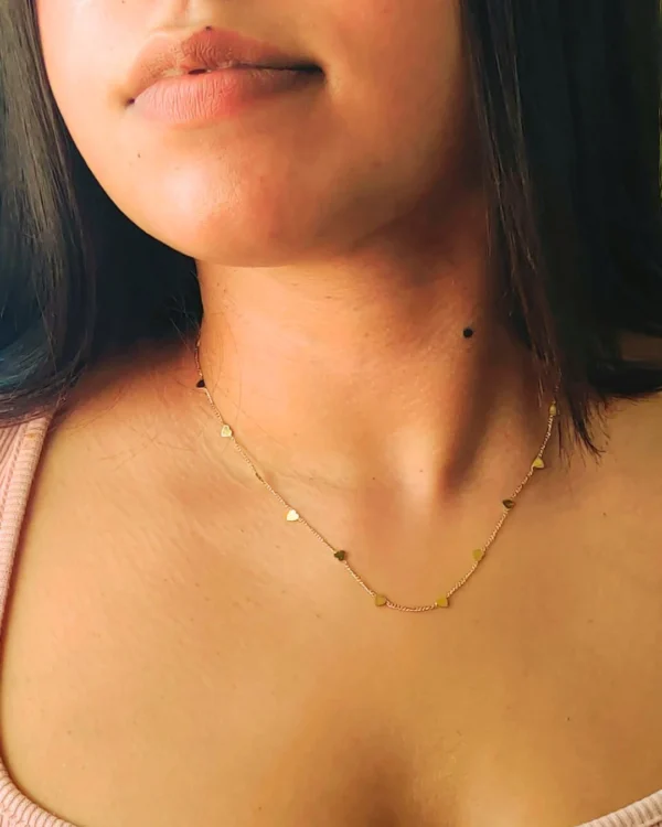 Tiny Hearts Chain Necklace