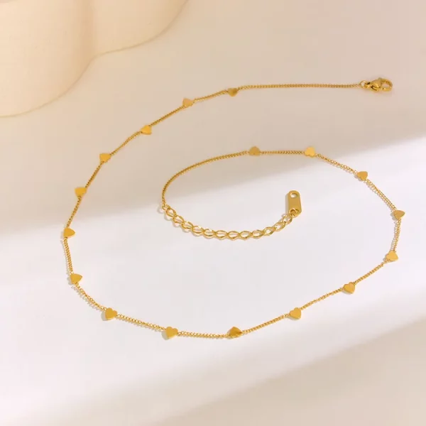 Tiny Hearts Chain Necklace