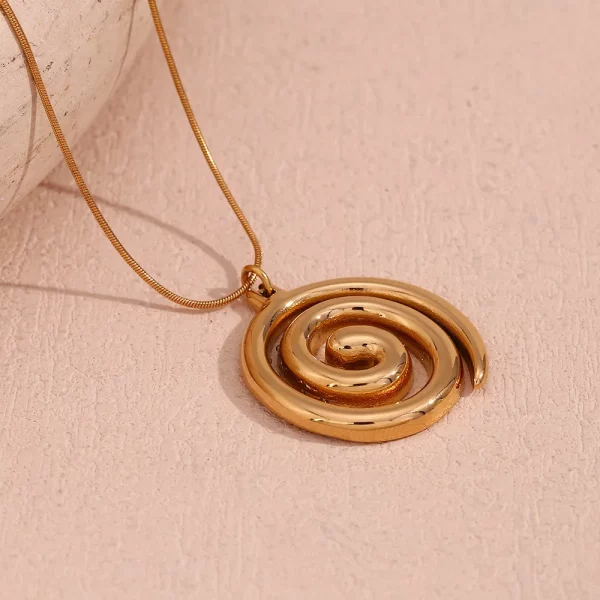 Bold Spiral Loop Pendant Necklace