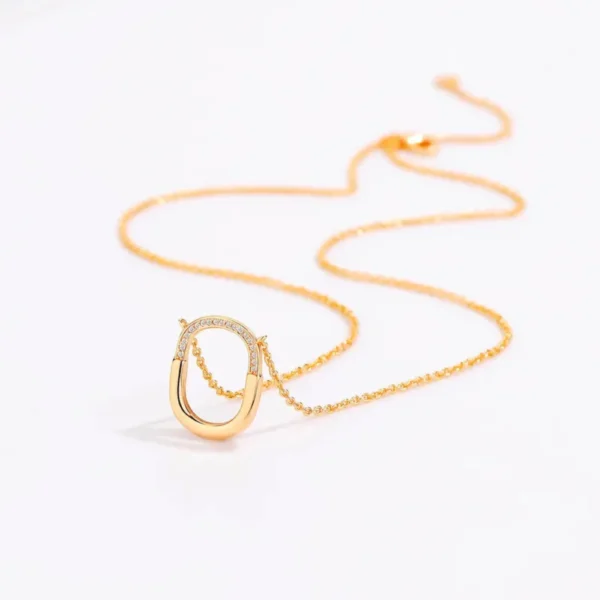 Lock Pendant Paperclip Chain Necklace