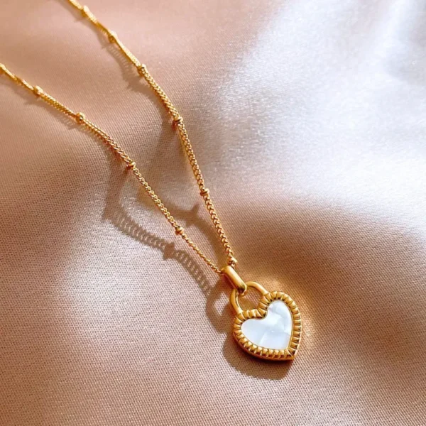 Black & White Heart Pendant Necklace