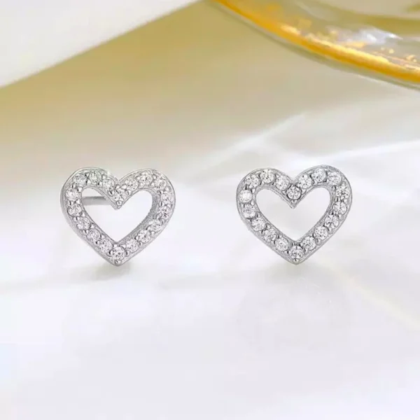 Open Heart Stud Earrings