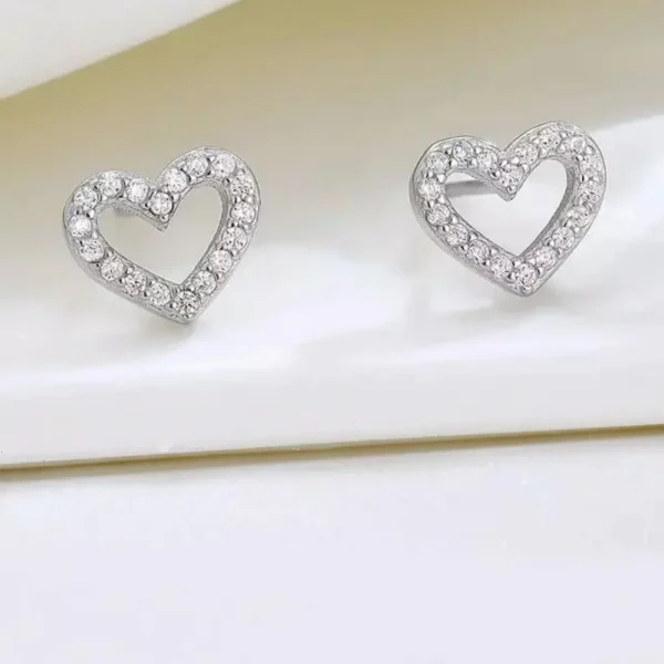 Open Heart Stud Earrings
