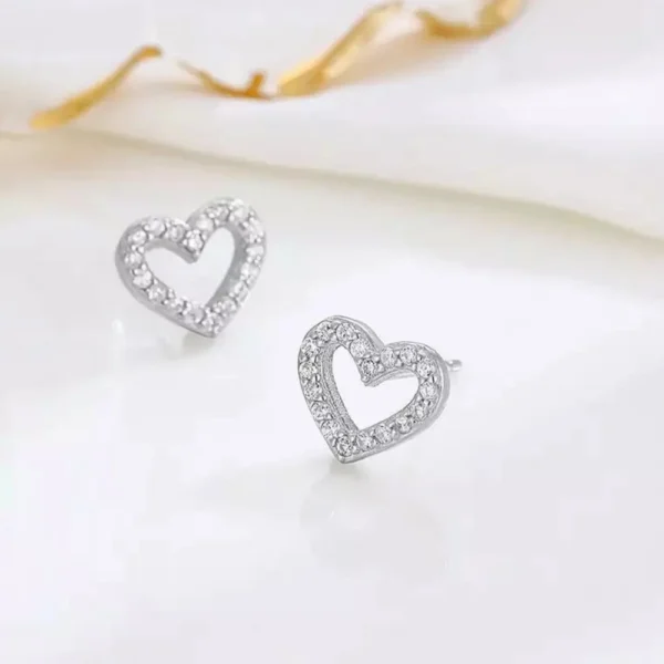 Open Heart Stud Earrings