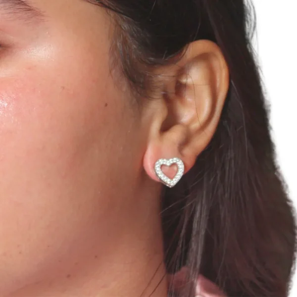 Open Heart Stud Earrings