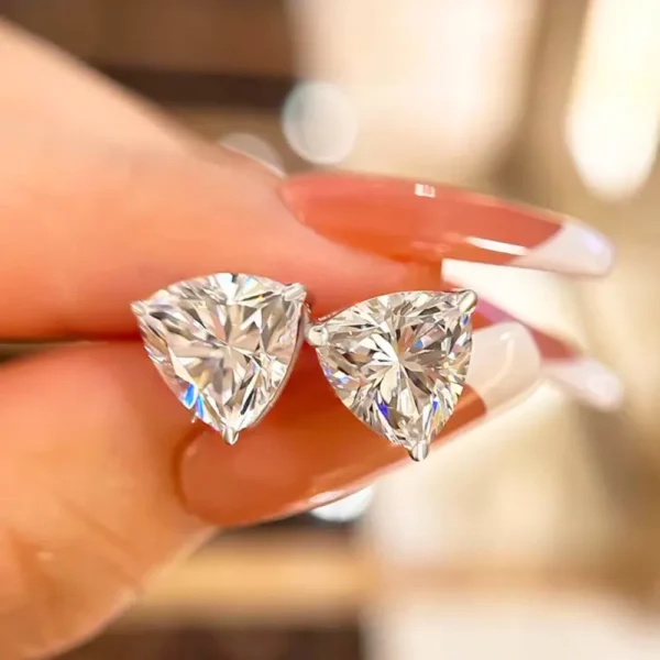 Trillion-Cut Solitaire Stud Earrings