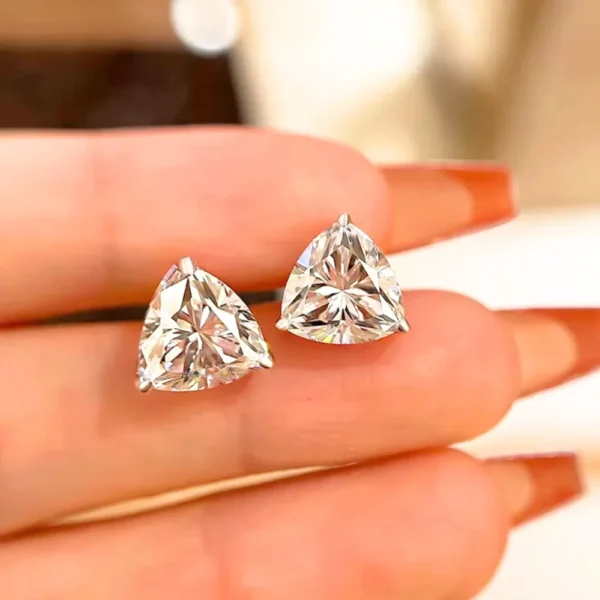 Trillion-Cut Solitaire Stud Earrings