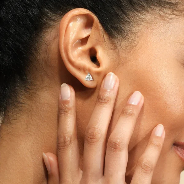 Trillion-Cut Solitaire Stud Earrings