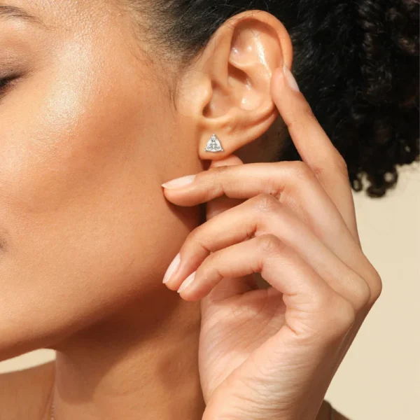Trillion-Cut Solitaire Stud Earrings