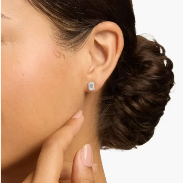 Emerald Cut Solitaire Stud Earrings
