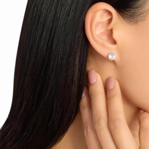 Round Cut Solitaire Stud Earrings
