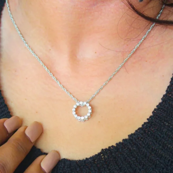Circle Of Life Silver Floating Pendant Necklace