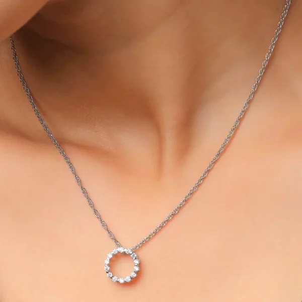 Circle Of Life Silver Floating Pendant Necklace