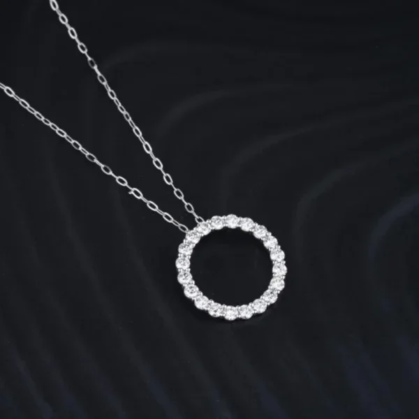 Circle Of Life Silver Floating Pendant Necklace