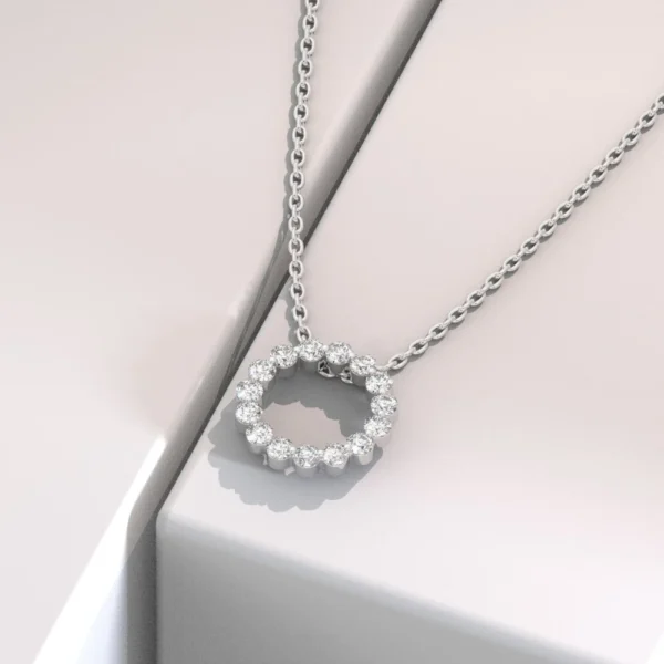 Circle Of Life Silver Floating Pendant Necklace