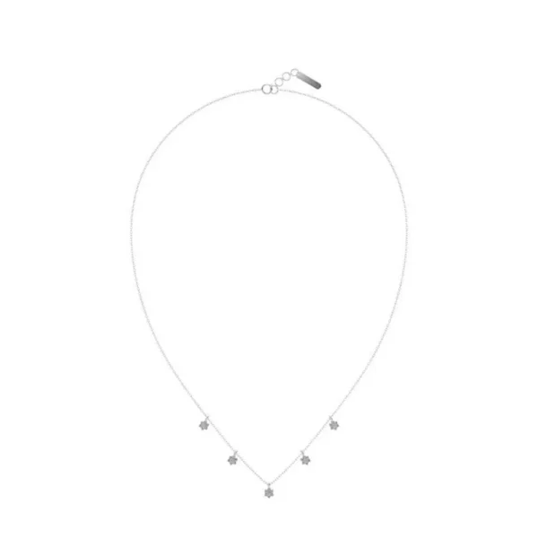 Floral Silver Station Necklace