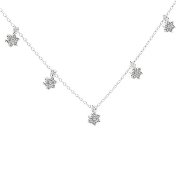 Floral Silver Station Necklace