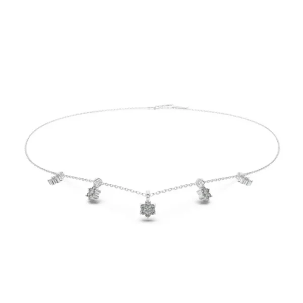 Floral Silver Station Necklace