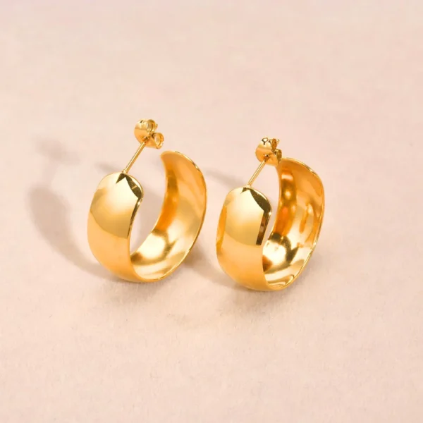Bold C-Shape Hoop Earrings
