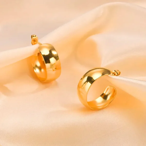 Bold C-Shape Hoop Earrings