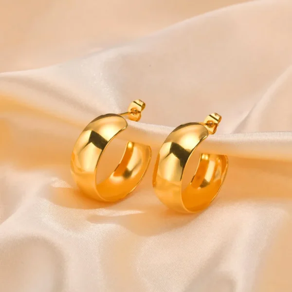 Bold C-Shape Hoop Earrings