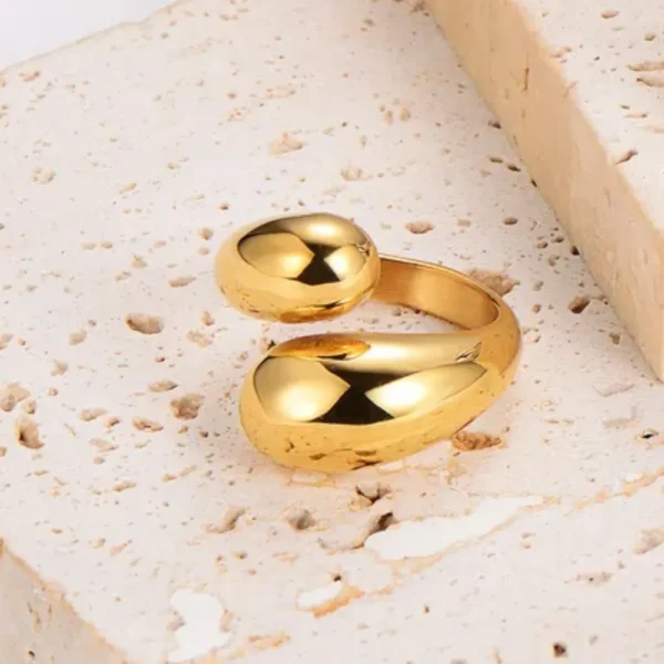 Chunky Water Drop Open Ring