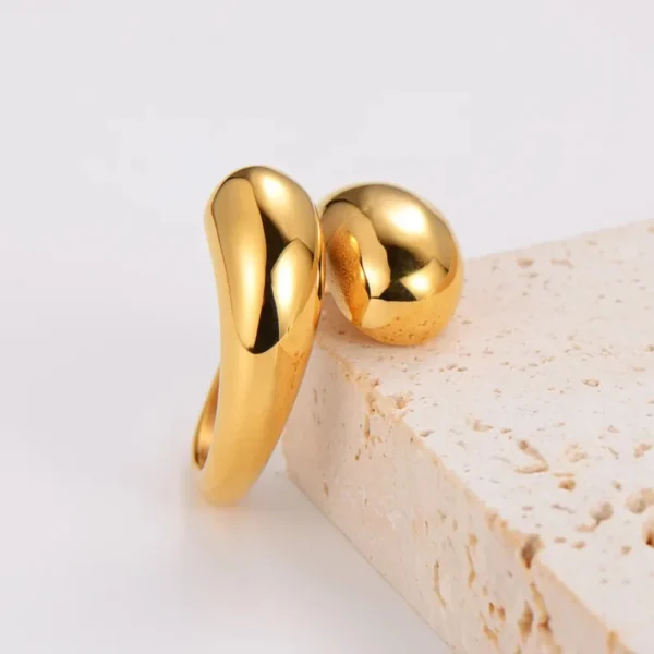 Chunky Water Drop Open Ring