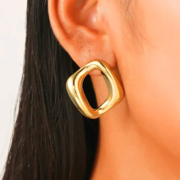 Bold Hollow Stud Earrings