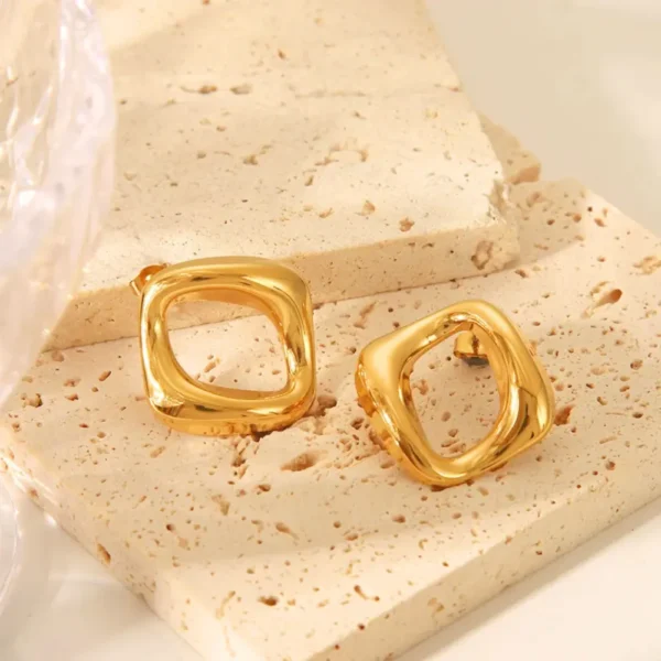 Bold Hollow Stud Earrings