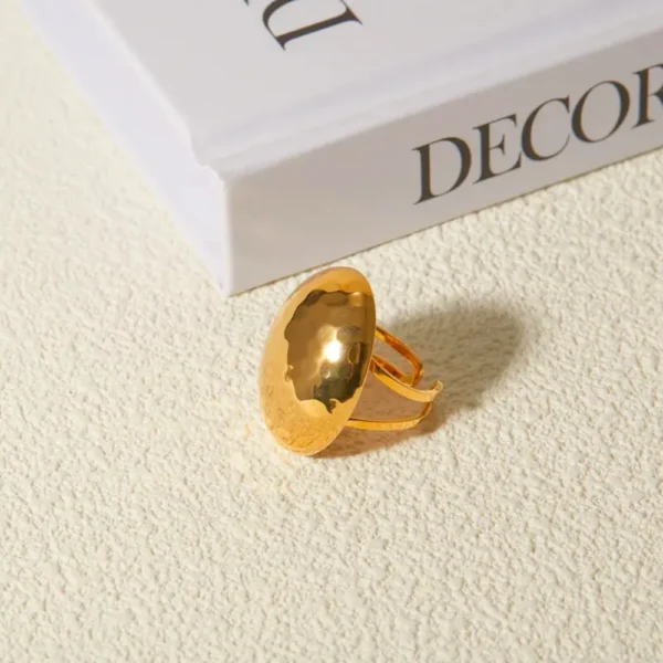 Hammered Look Bold Dome Ring