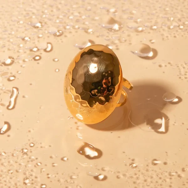 Hammered Look Bold Dome Ring