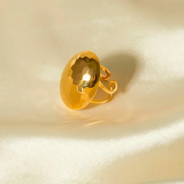 Hammered Look Bold Dome Ring