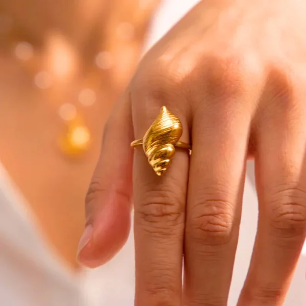 Textured Conch Open Ring